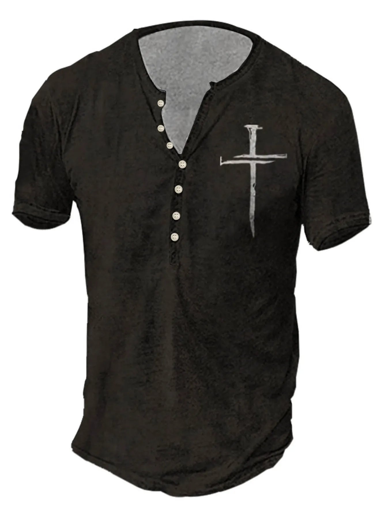 Men's Full Size Vintage Cross Print Short Sleeve T-Shirt Plus Size by Trendsi