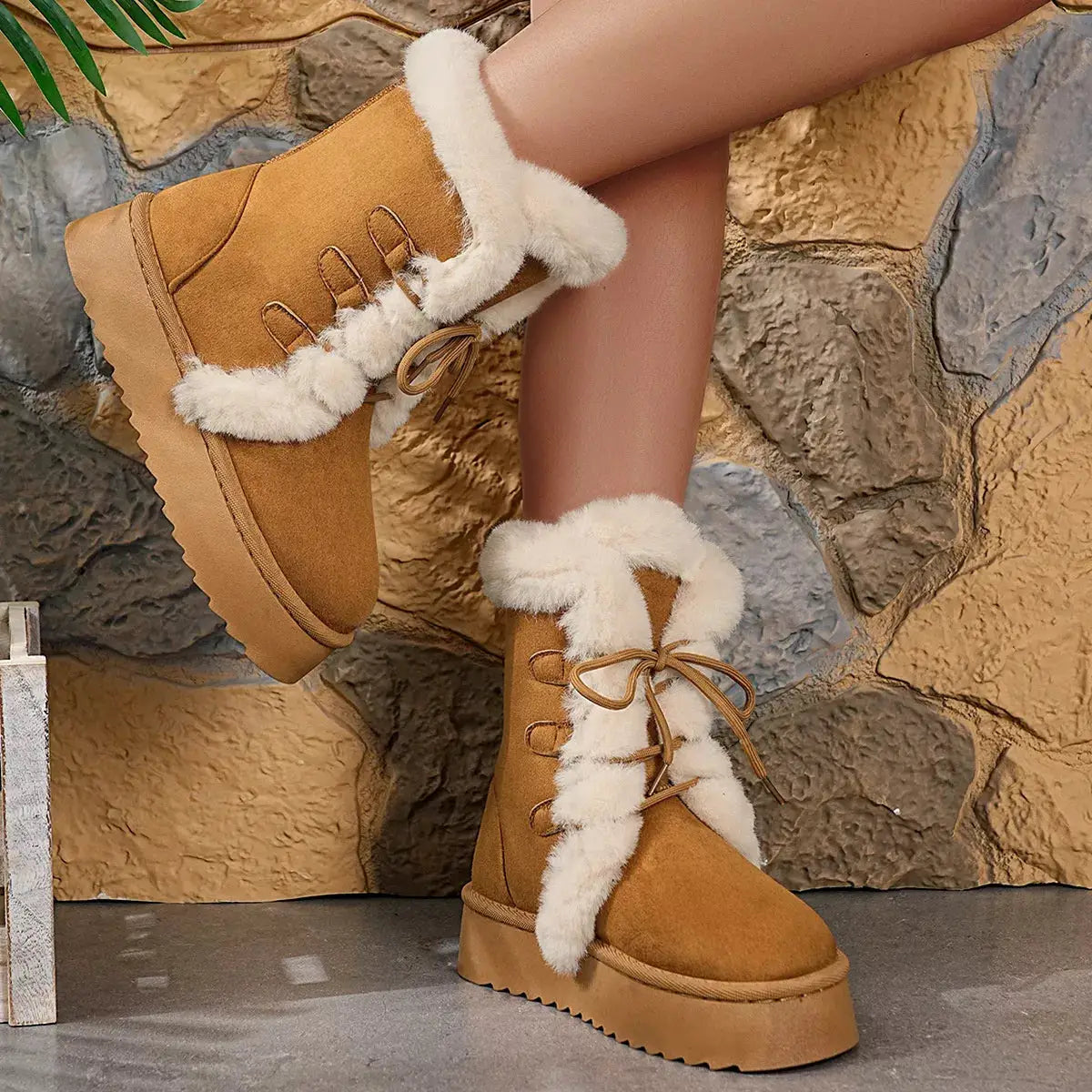 Round Toe Platform Boots by Trendsi