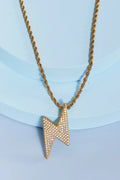 Brass Lightning Pendant Necklace by Trendsi