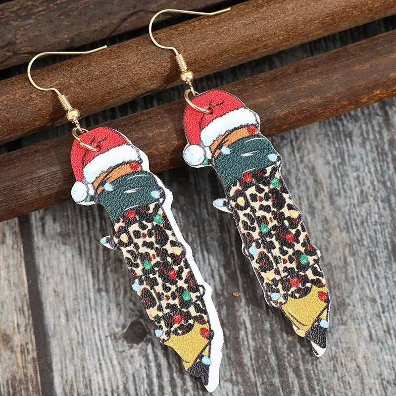 PU Leather Alloy Pencil Earrings by Trendsi