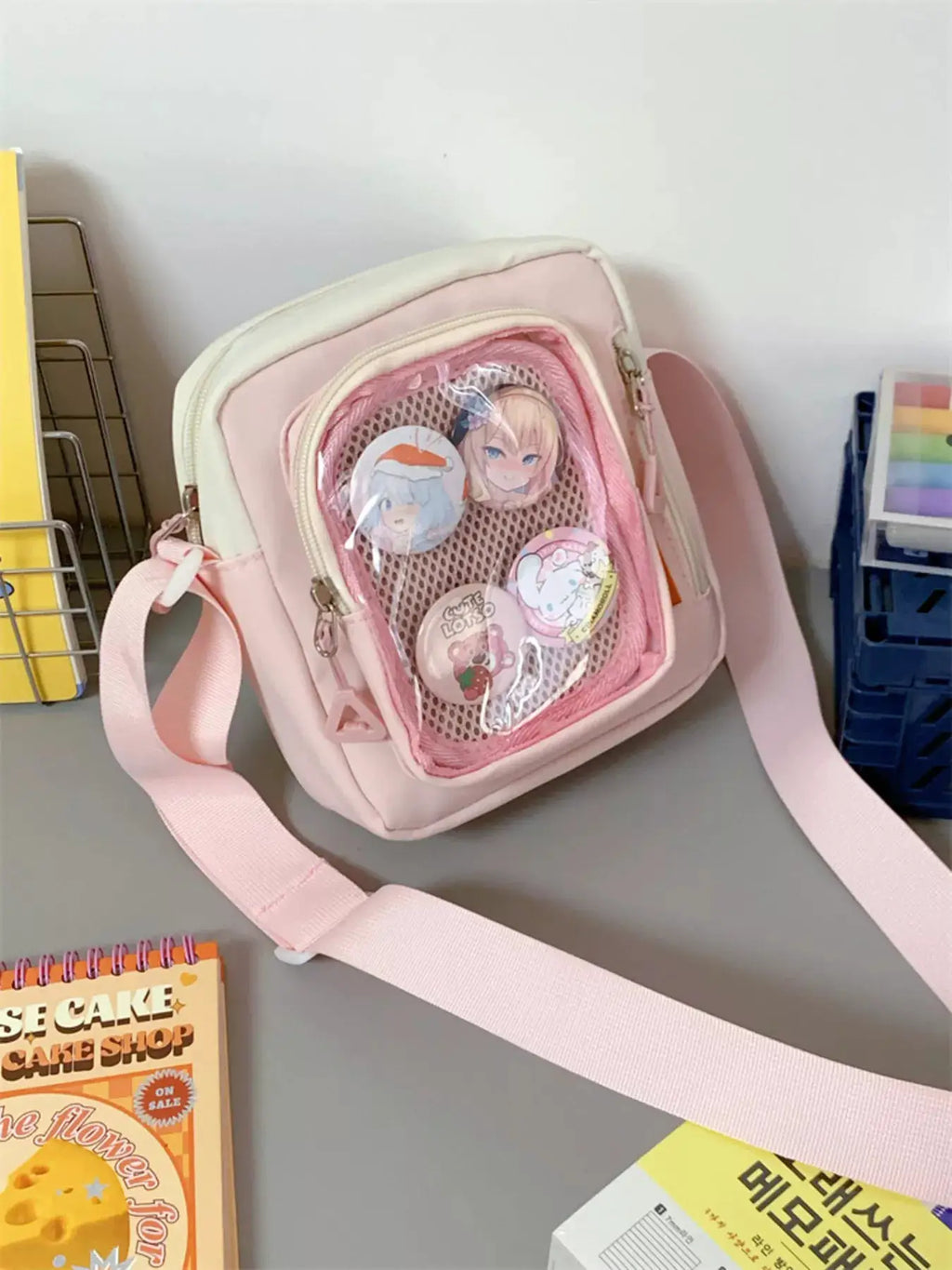 Badge Display Crossbody Bag by Trendsi
