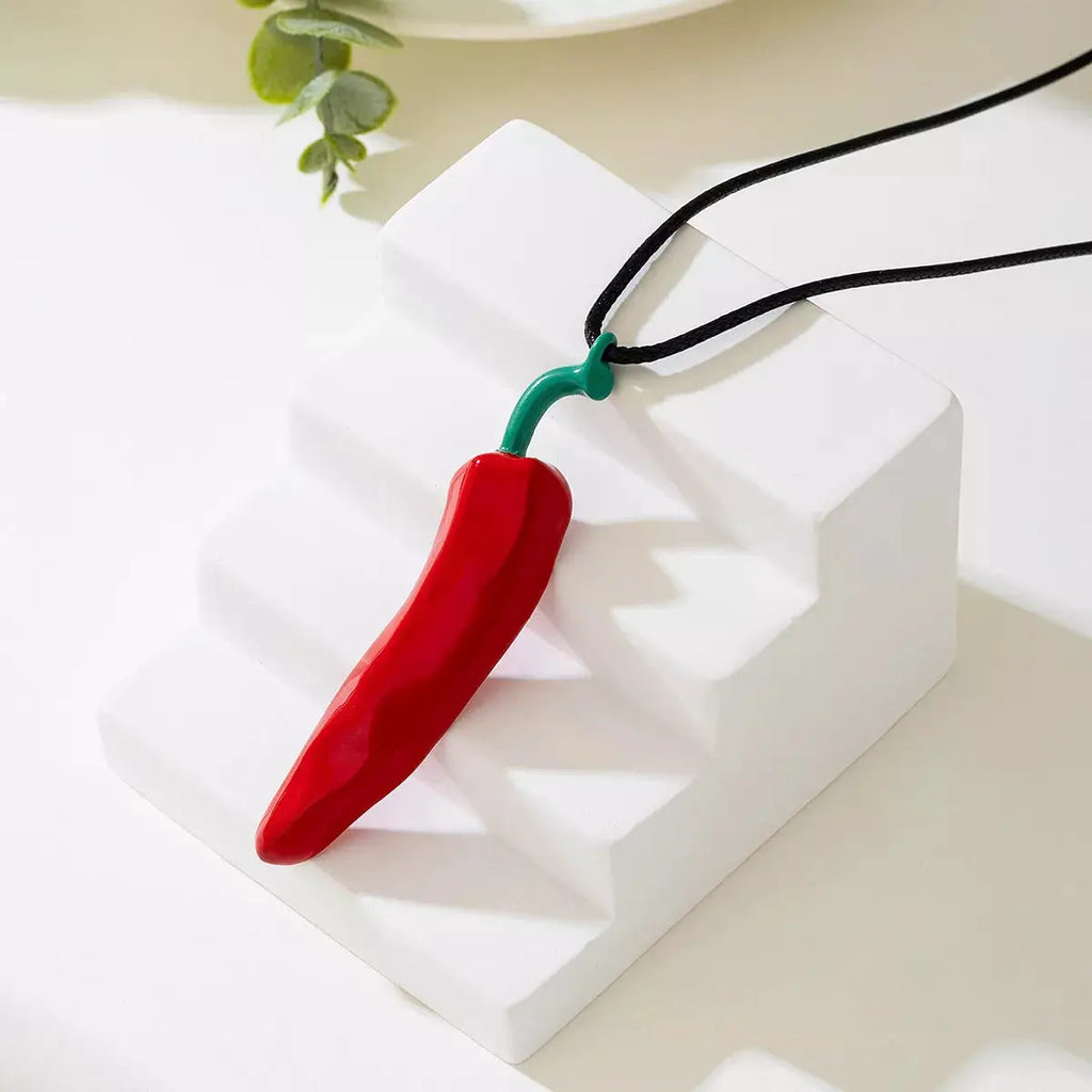 Chili Pepper Pendant Necklace by Trendsi