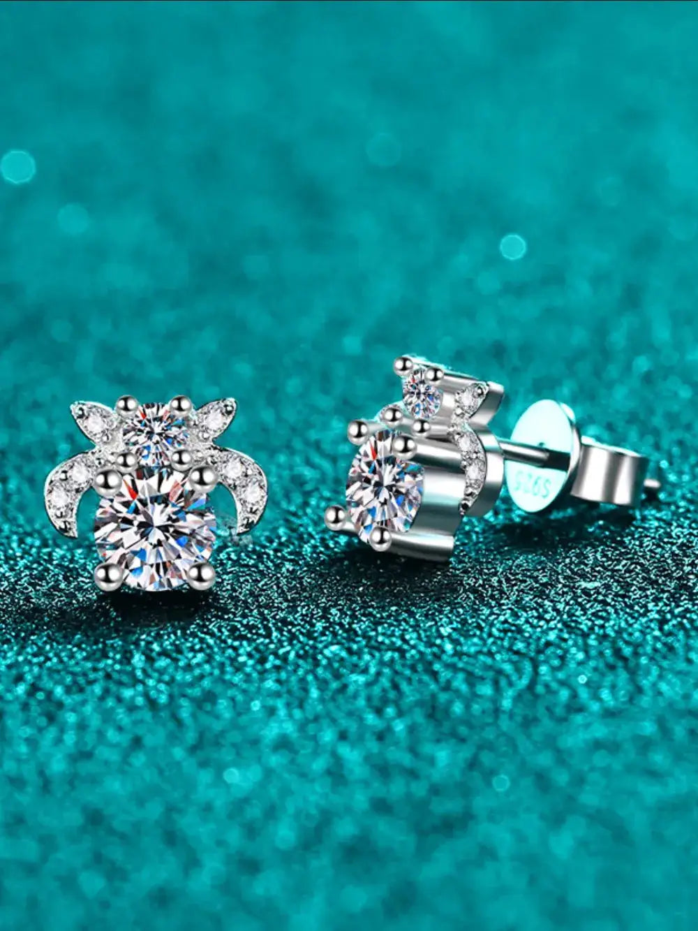 1 Carat Moissanite 925 Sterling Silver Stud Earrings by Trendsi