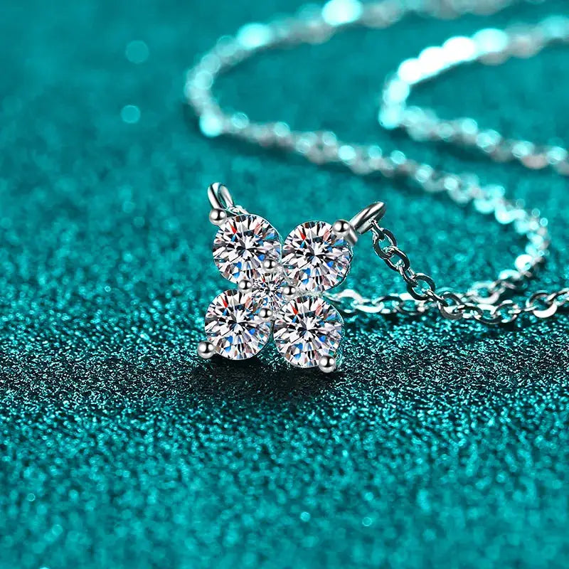 1.26 Carat Moissanite 925 Sterling Silver Geometric Shape Pendant Necklace by Trendsi