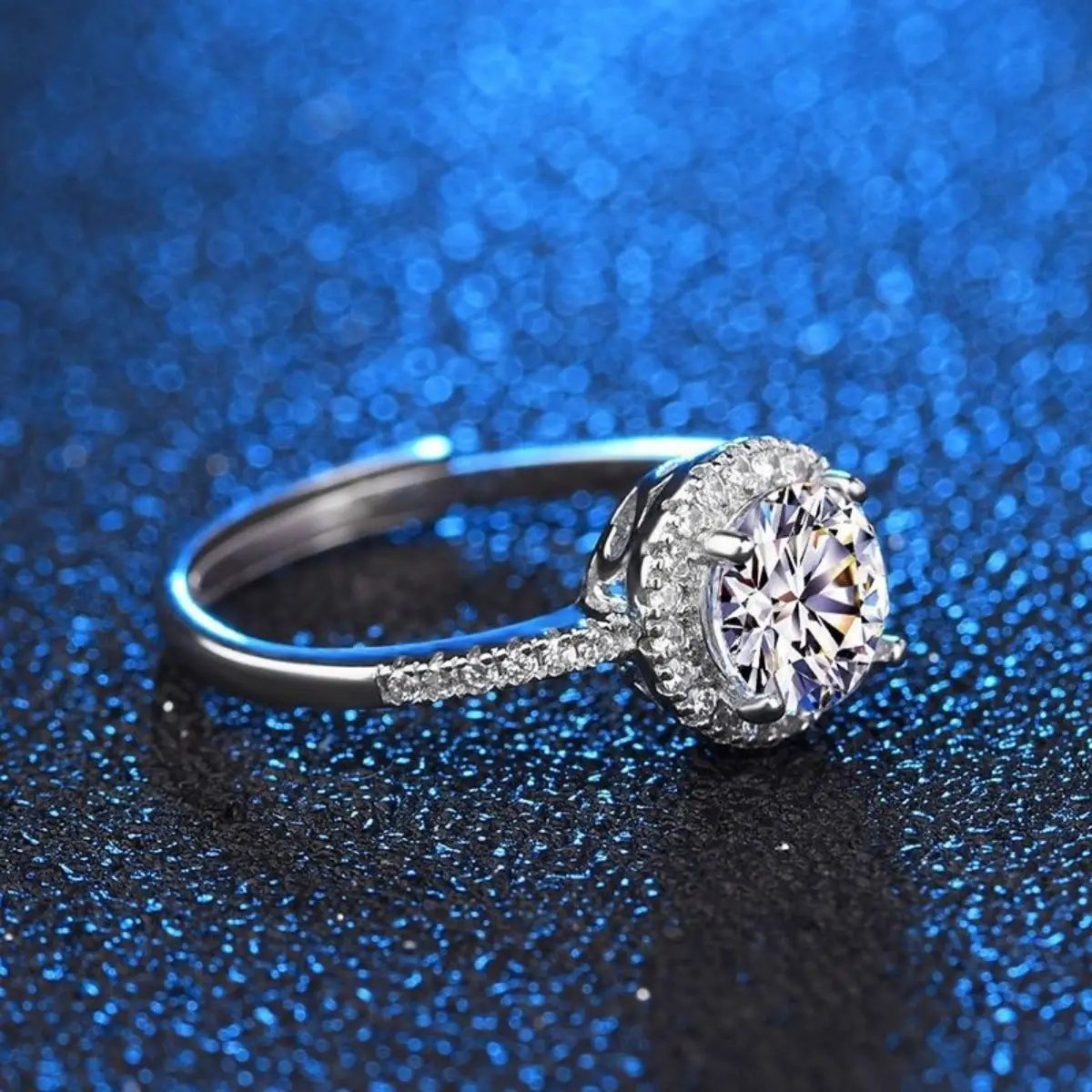 1 Carat Moissanite 925 Sterling Silver Ring by Trendsi