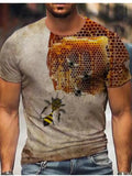 Men's Full Size Printed Round Neck T-Shirt Plus Size by Trendsi