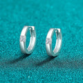925 Sterling Silver Moissanite Huggie Earrings by Trendsi