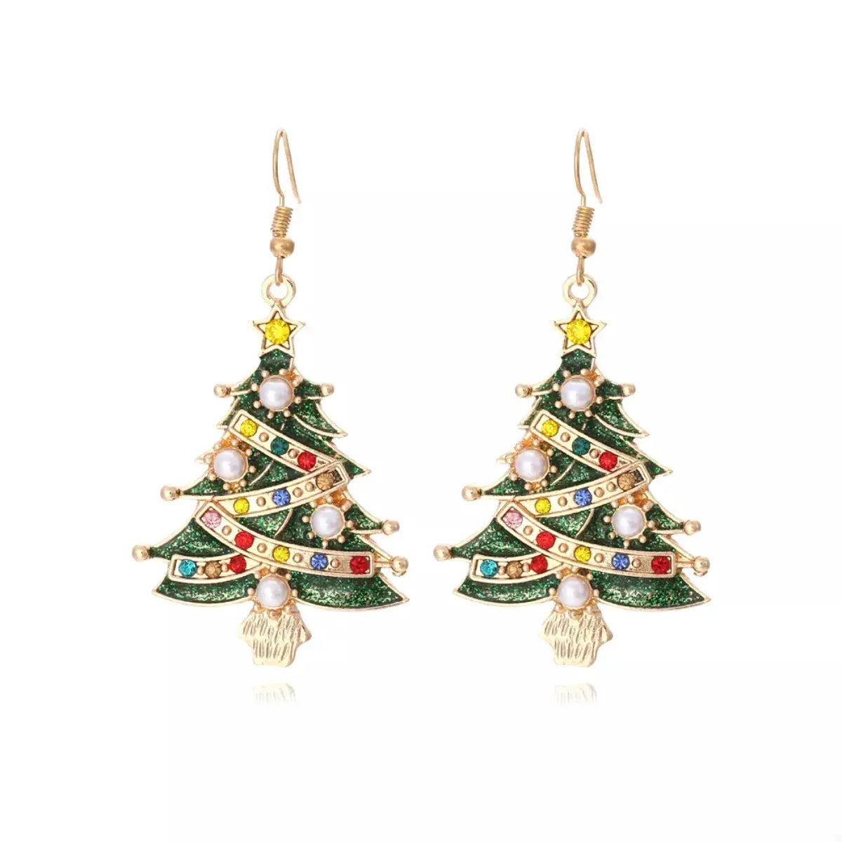 Christmas Tree Dangle Earrings by Trendsi