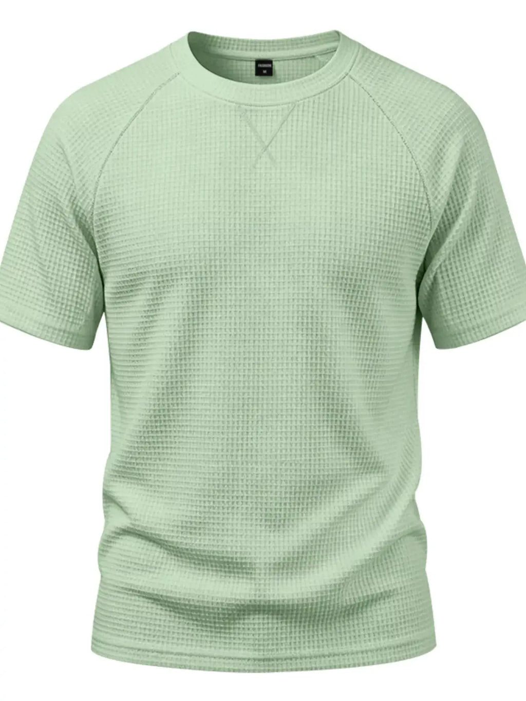 Men's Full Size Waffle Knit Raglan Short Sleeve T-Shirt Plus Size by Trendsi