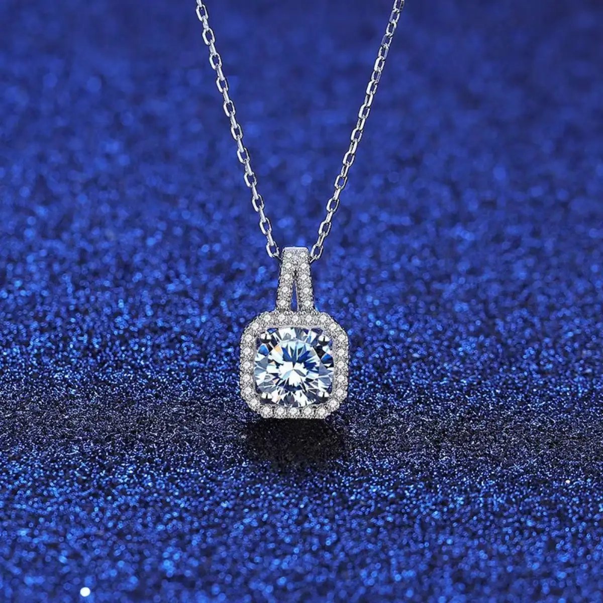 1 Carat Moissanite 925 Sterling Silver Pendant Necklace by Trendsi
