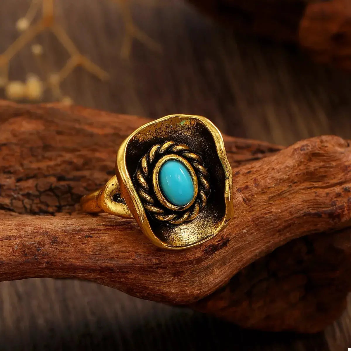 4 Piece Vintage Western Style Bull Head Rings by Trendsi