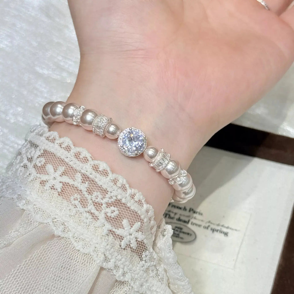 Pearl Zircon Bracelet by Trendsi