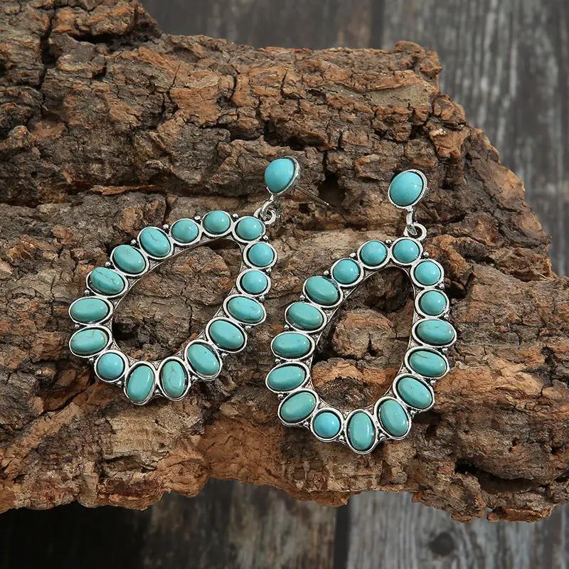 Artificial Turquoise Earrings by Trendsi