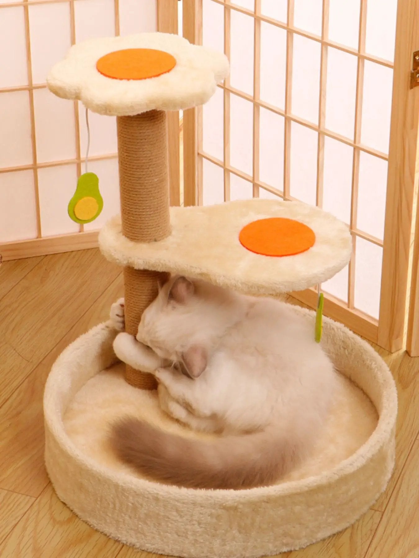 Cat Scratching Post with Cat Bed and Toy by Trendsi
