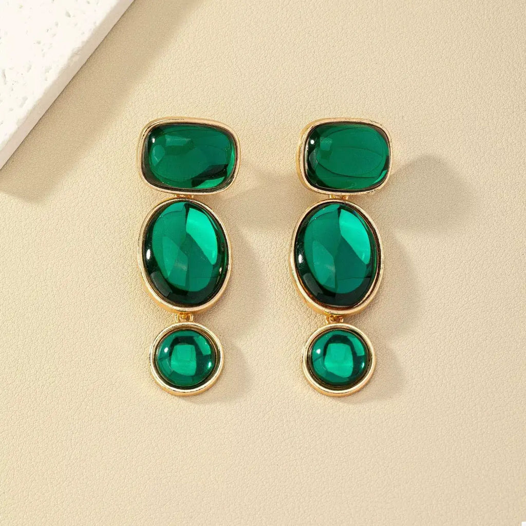 18K Gold-Plated Alloy Resin Drop Earrings by Trendsi