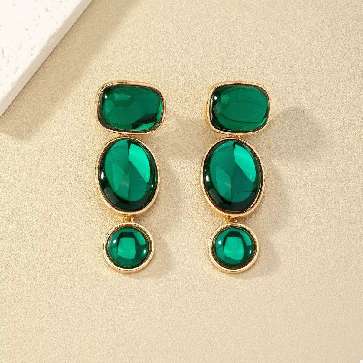 18K Gold-Plated Alloy Resin Drop Earrings by Trendsi