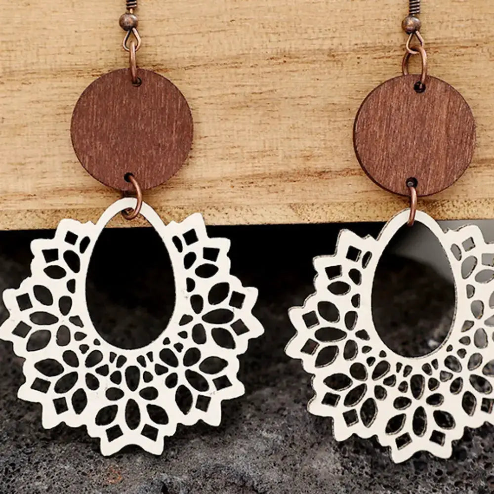 Geometric Cutout Dangle Earrings by Trendsi