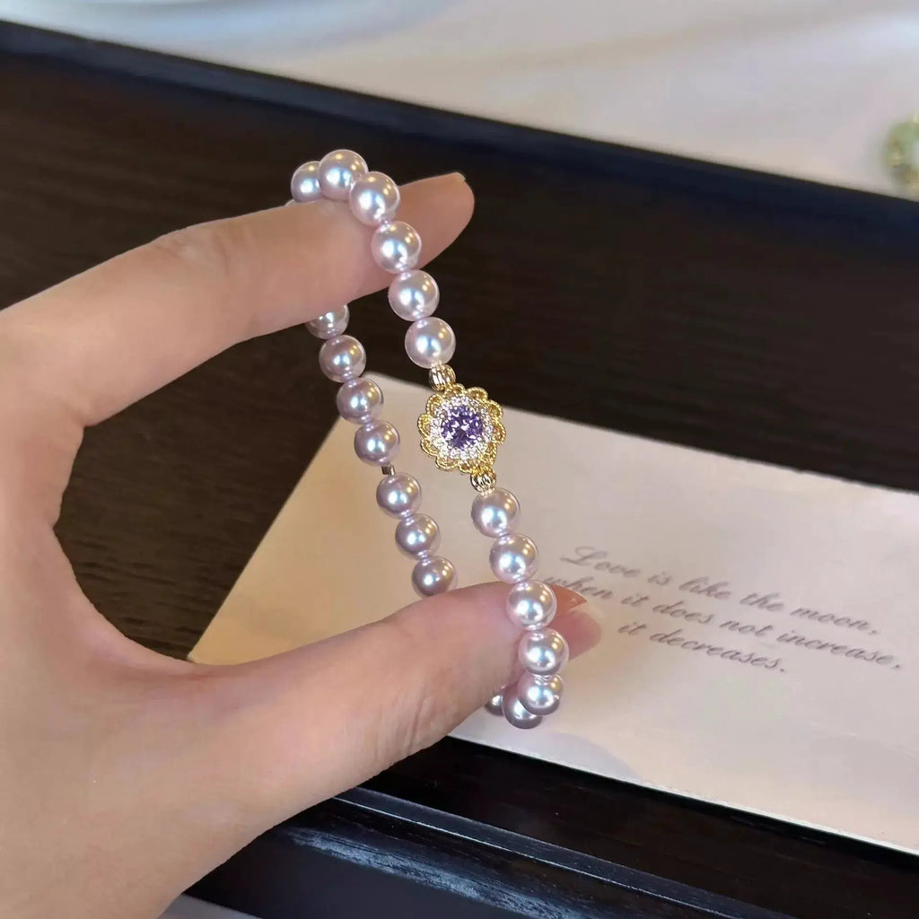 18K Gold-Plated Pearl Bracelet by Trendsi