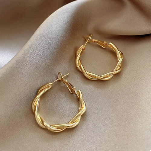 18K Gold-Plated Hoop Earrings by Trendsi