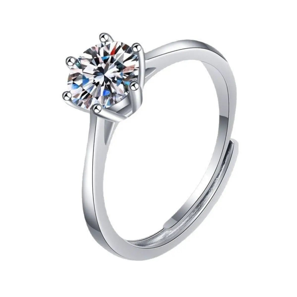 1 Carat Moissanite 925 Sterling Silver Ring by Trendsi