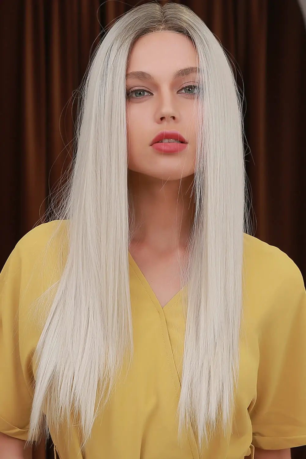 13*2" Lace Front Wigs Synthetic Long Straight 26" Heat Safe 150% Density by Trendsi