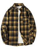 Men's Plus Size Plaid Long Sleeve Shirt by Trendsi