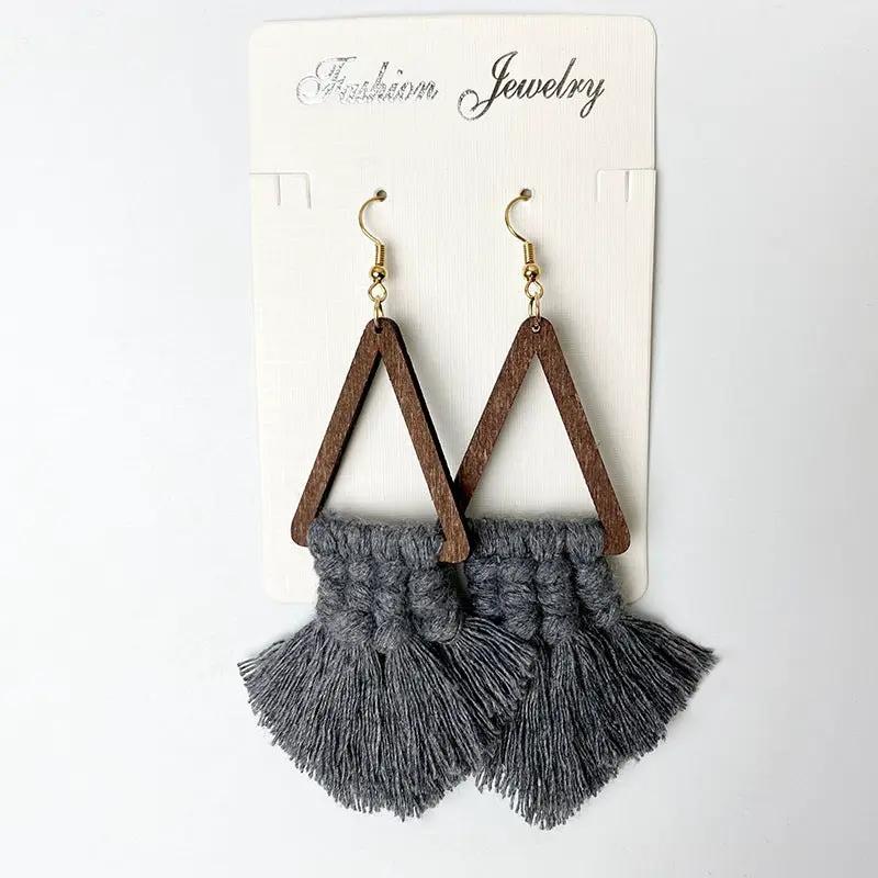 Tassel Detail Geometric Earrings by Trendsi