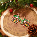 Christmas Gingerbread House Dangle Earrings by Trendsi