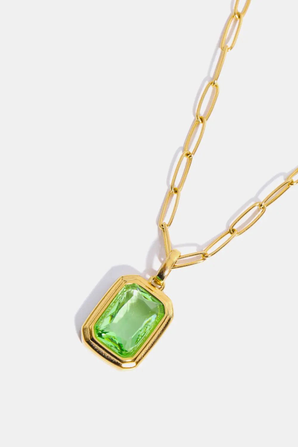 Zircon 18K Gold-Plated Geometrical Shape Pendant Necklace by Trendsi