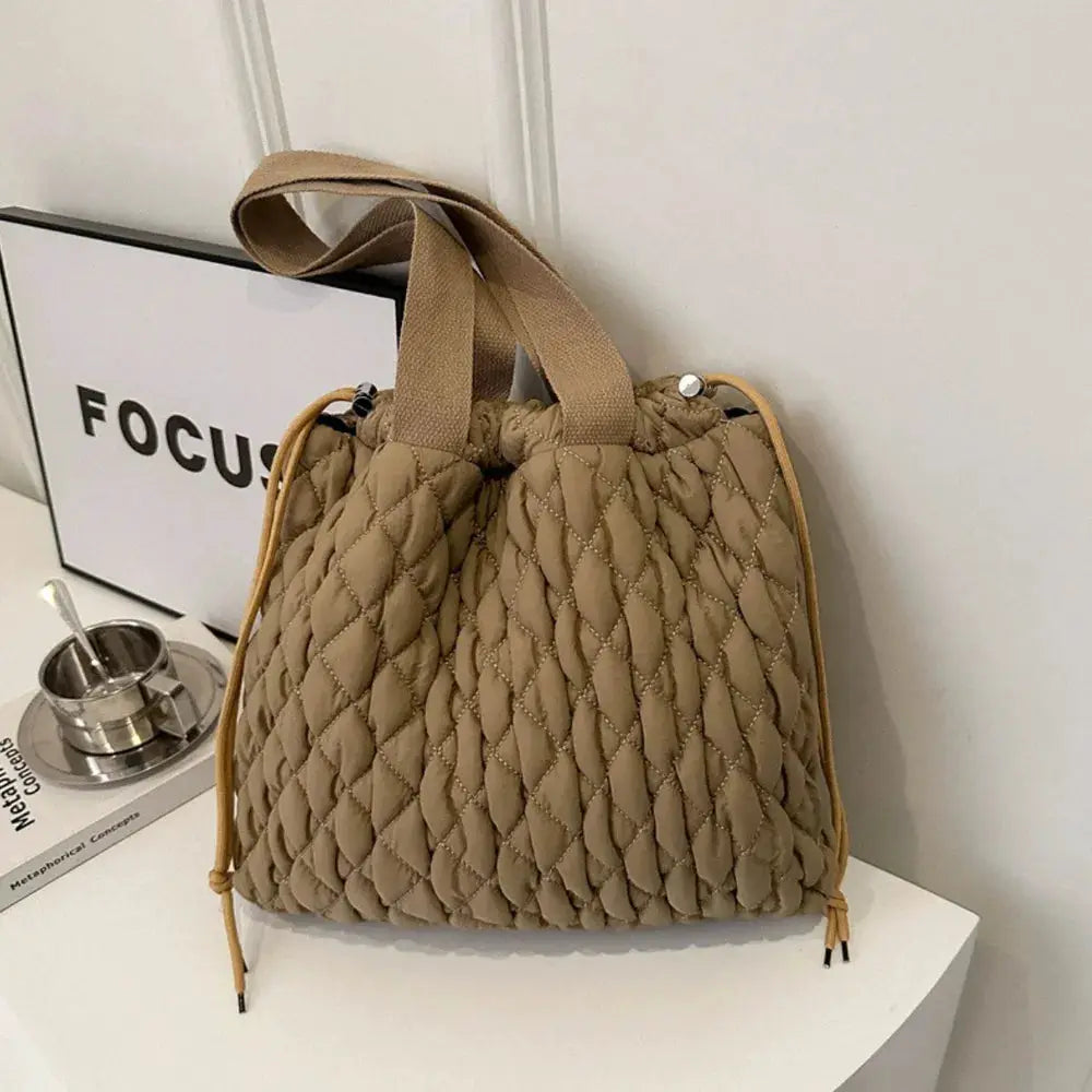 Drawstring Bubble Texture Tote Bag by Trendsi