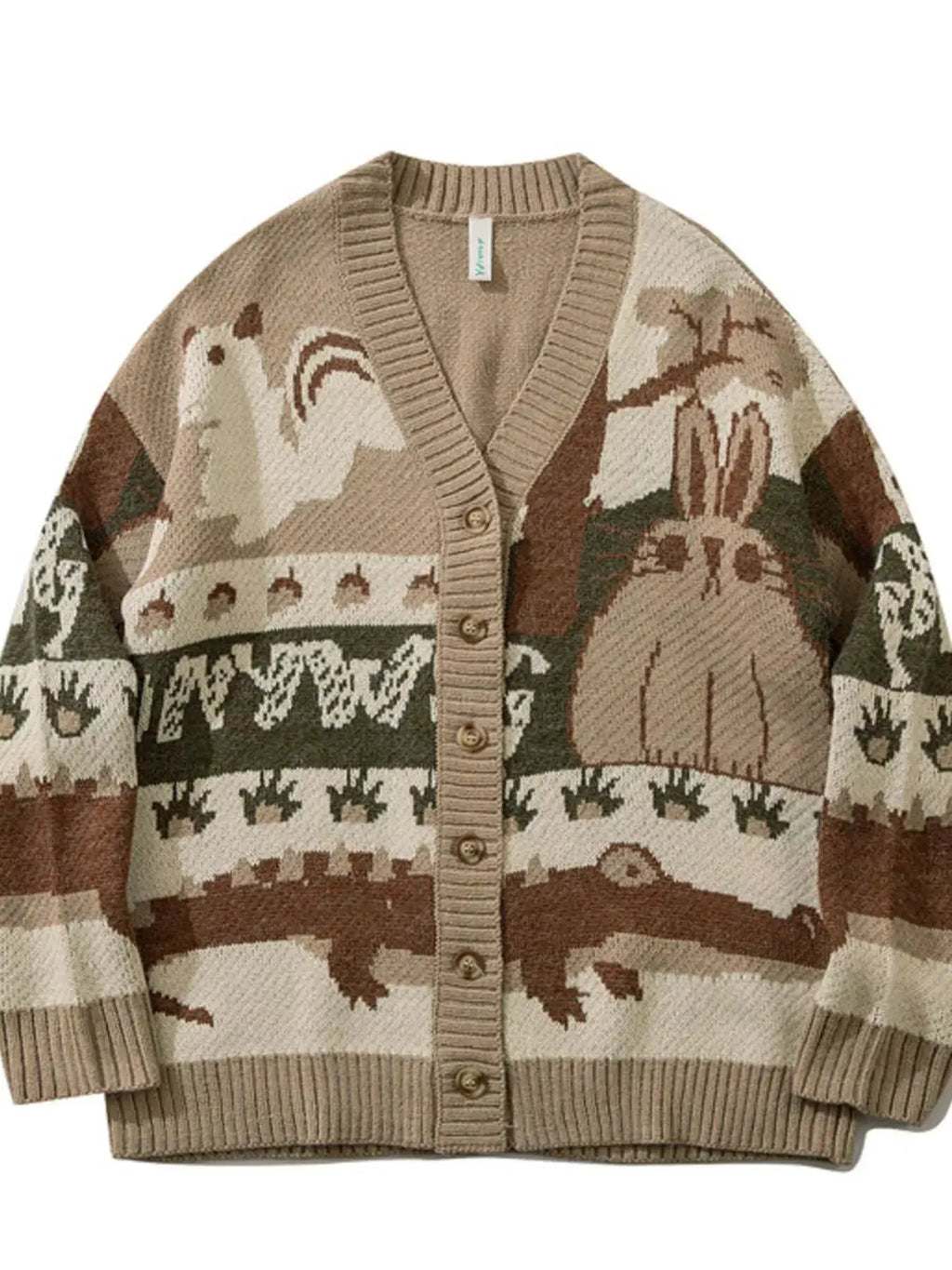 Men's Woodland Critter Knit Cardigan by Trendsi