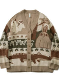 Men's Woodland Critter Knit Cardigan by Trendsi