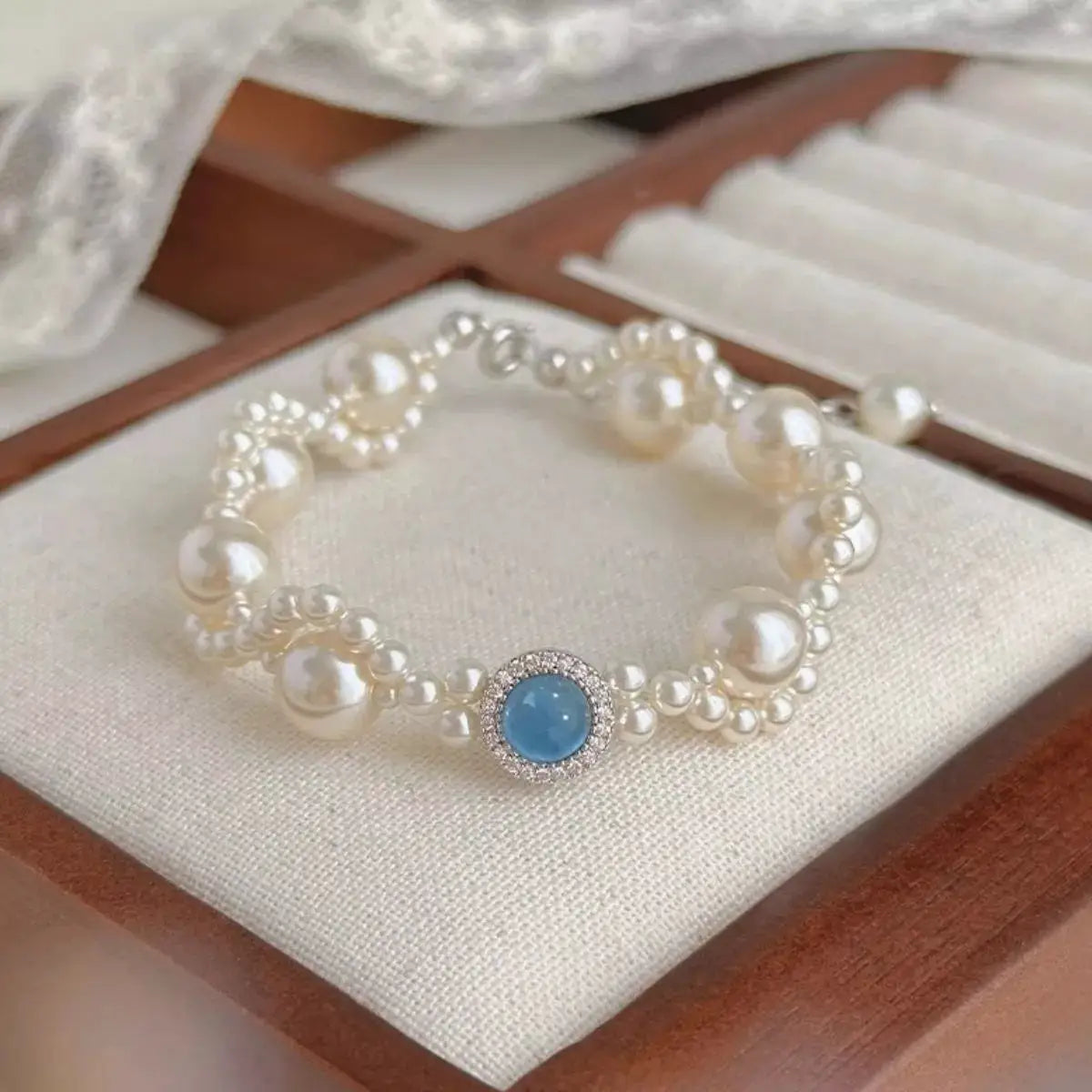 Pearl 925 Sterling Silver Zircon Bracelet by Trendsi