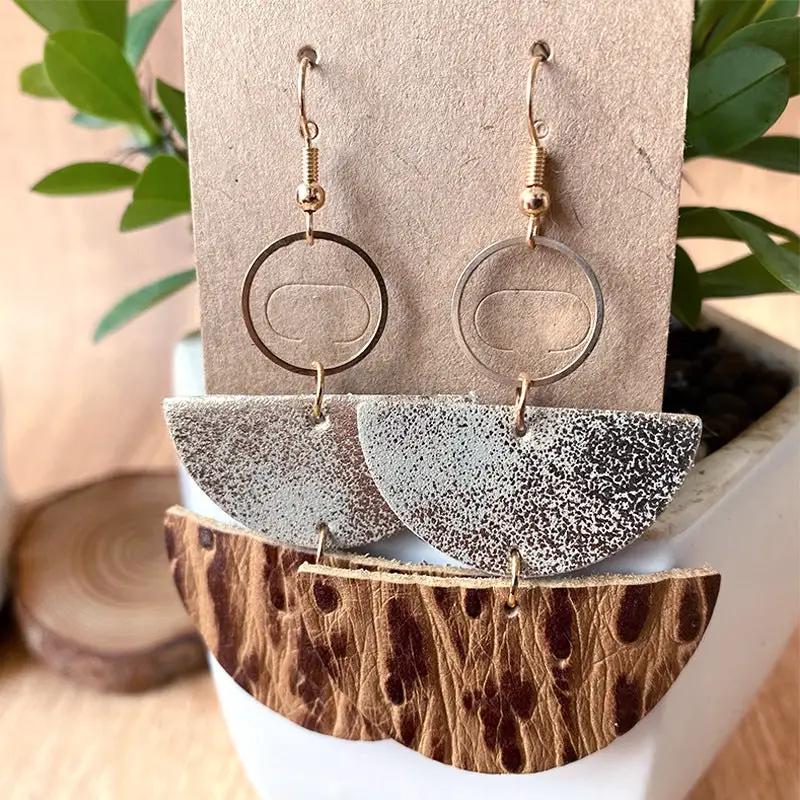 PU Semicircle Drop Earrings by Trendsi