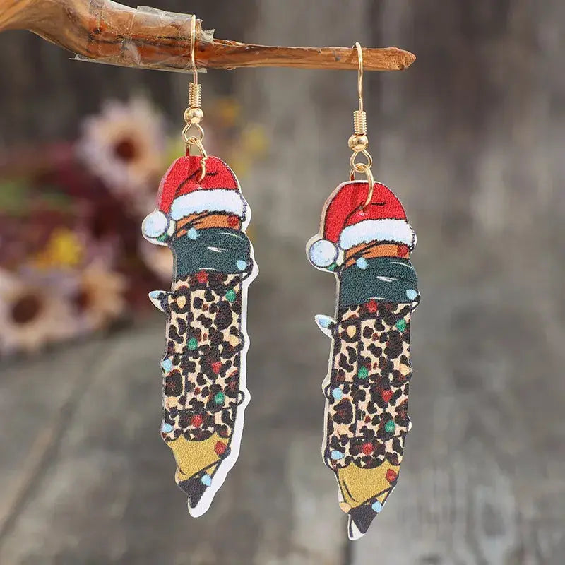 PU Leather Alloy Pencil Earrings by Trendsi