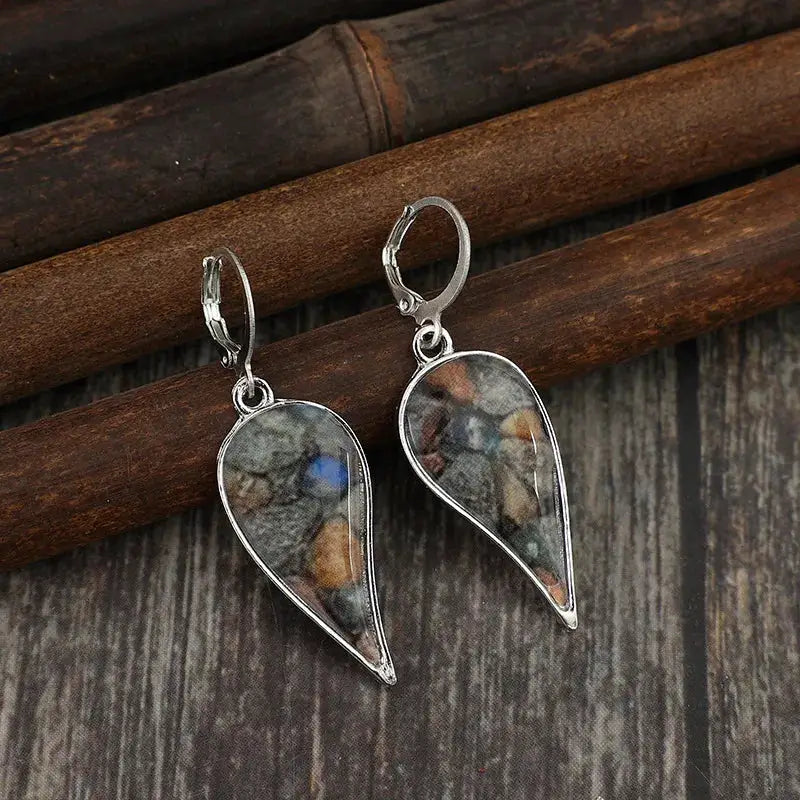 Natural Stone Dangle Earrings by Trendsi