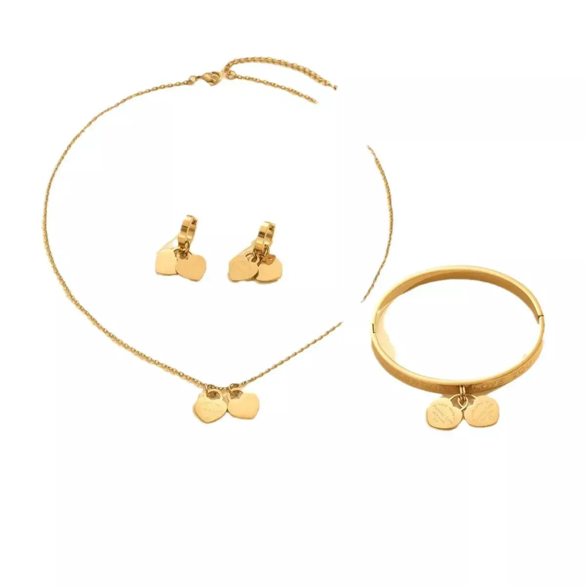 18K Gold-Plated Heart Jewelry Set by Trendsi