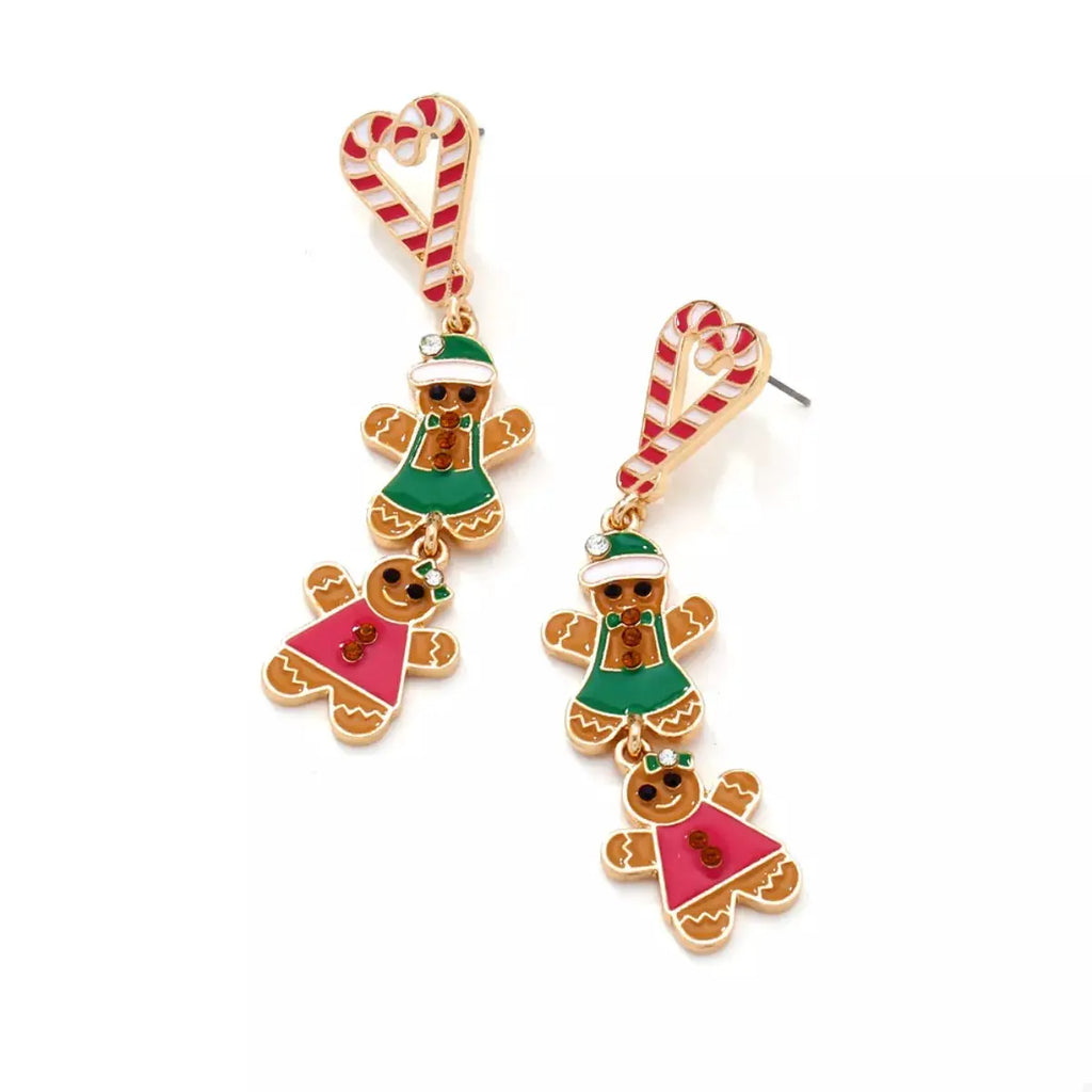 Christmas Gingerbread Man Dangle Earrings by Trendsi