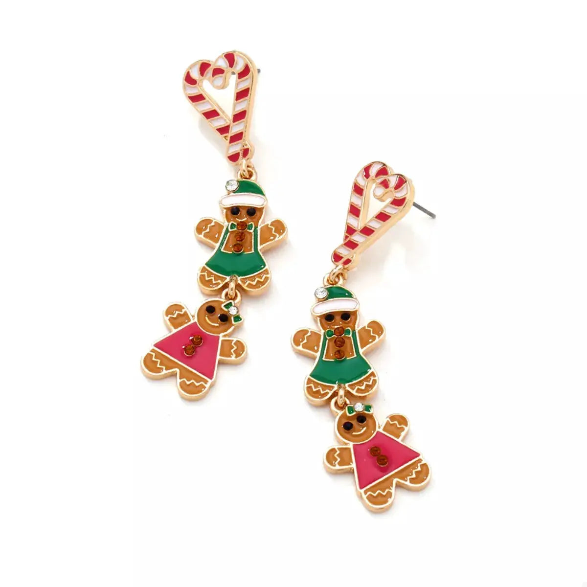 Christmas Gingerbread Man Dangle Earrings by Trendsi