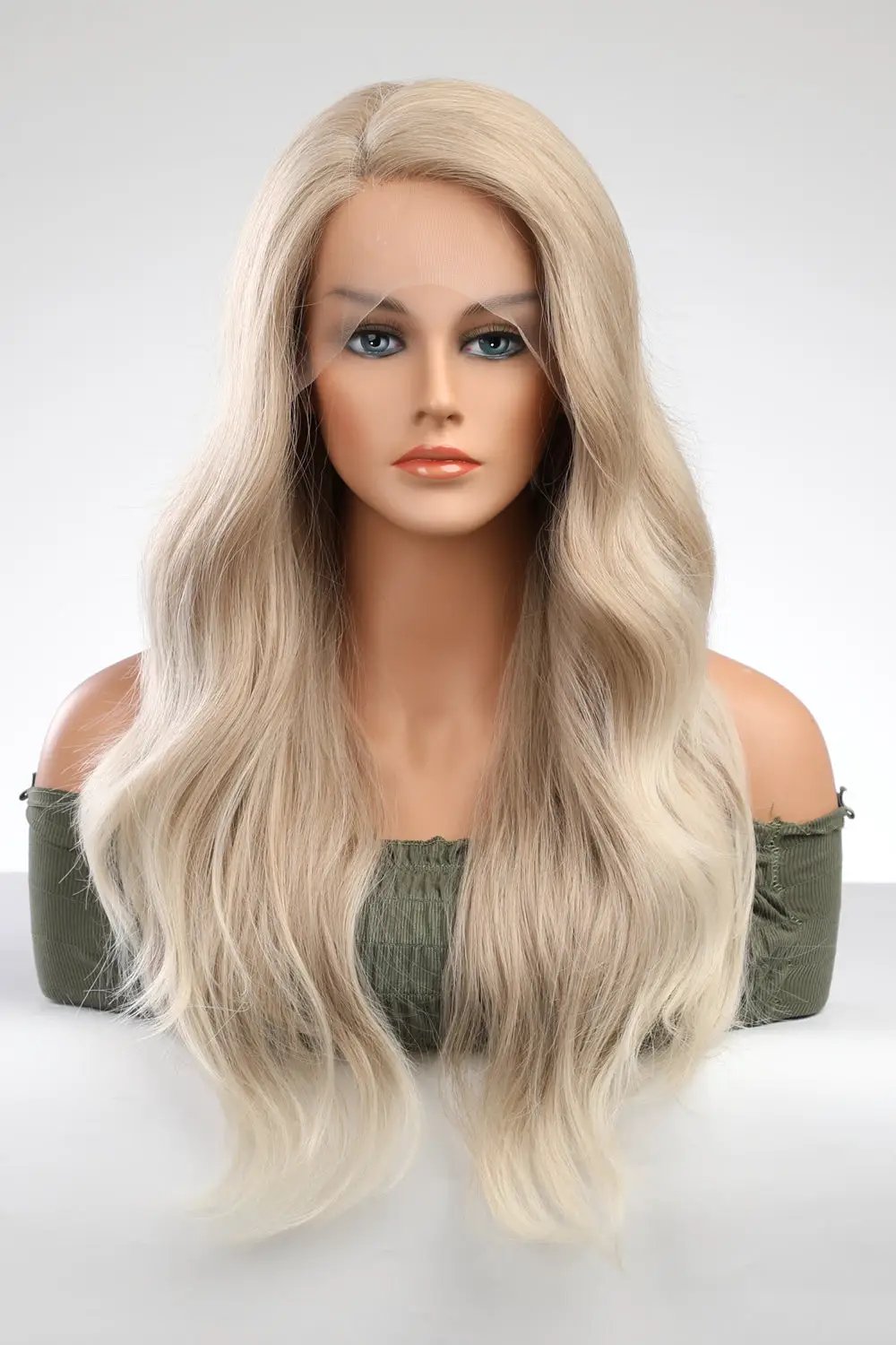 13*2" Lace Front Wigs Synthetic Long Wave 25" 150% Density by Trendsi