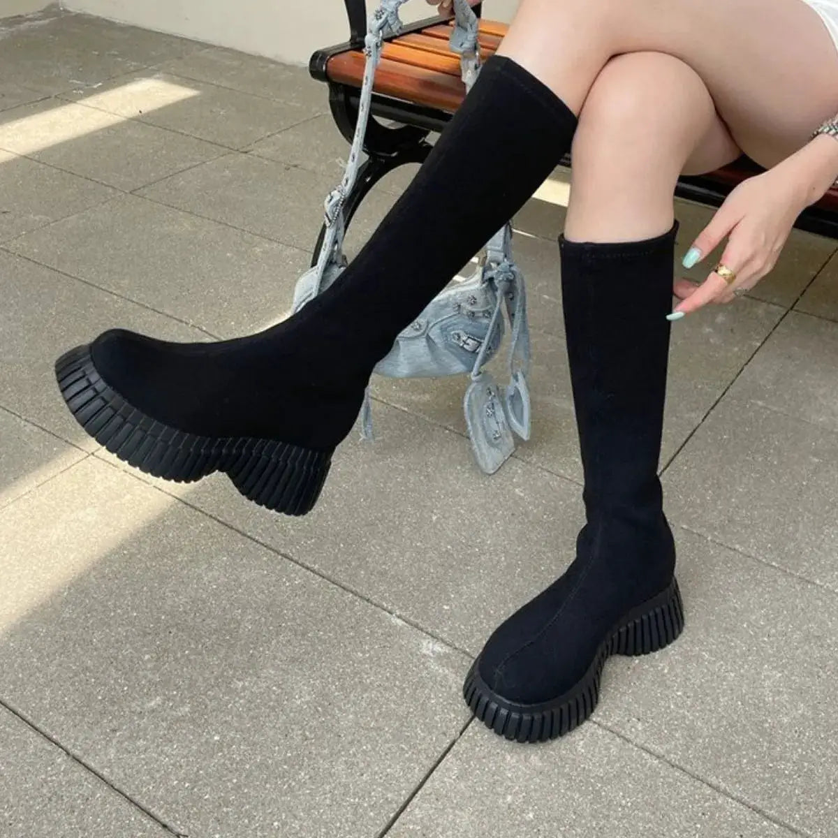 Round Toe Platform Boots by Trendsi
