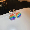 Contrast Crystal Bead Earrings by Trendsi