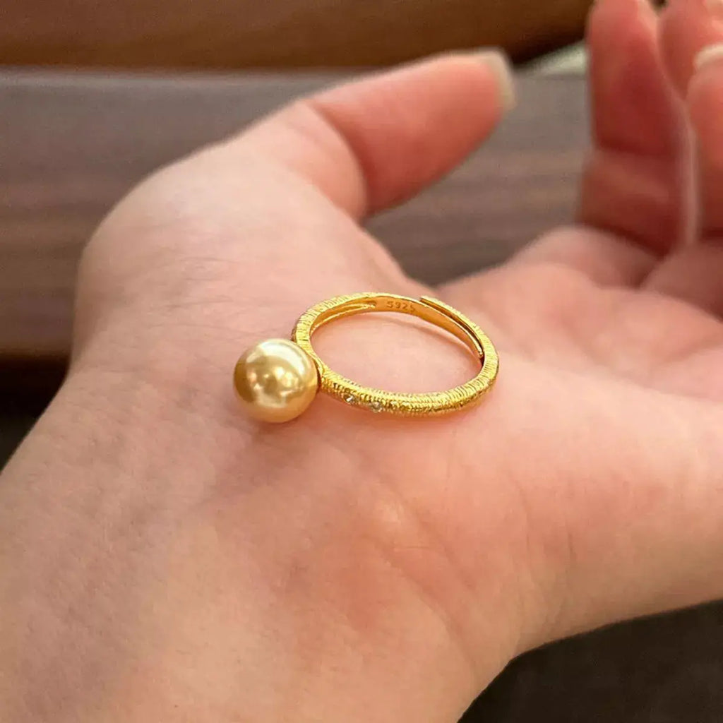 18K Gold-Plated Pearl Ring by Trendsi