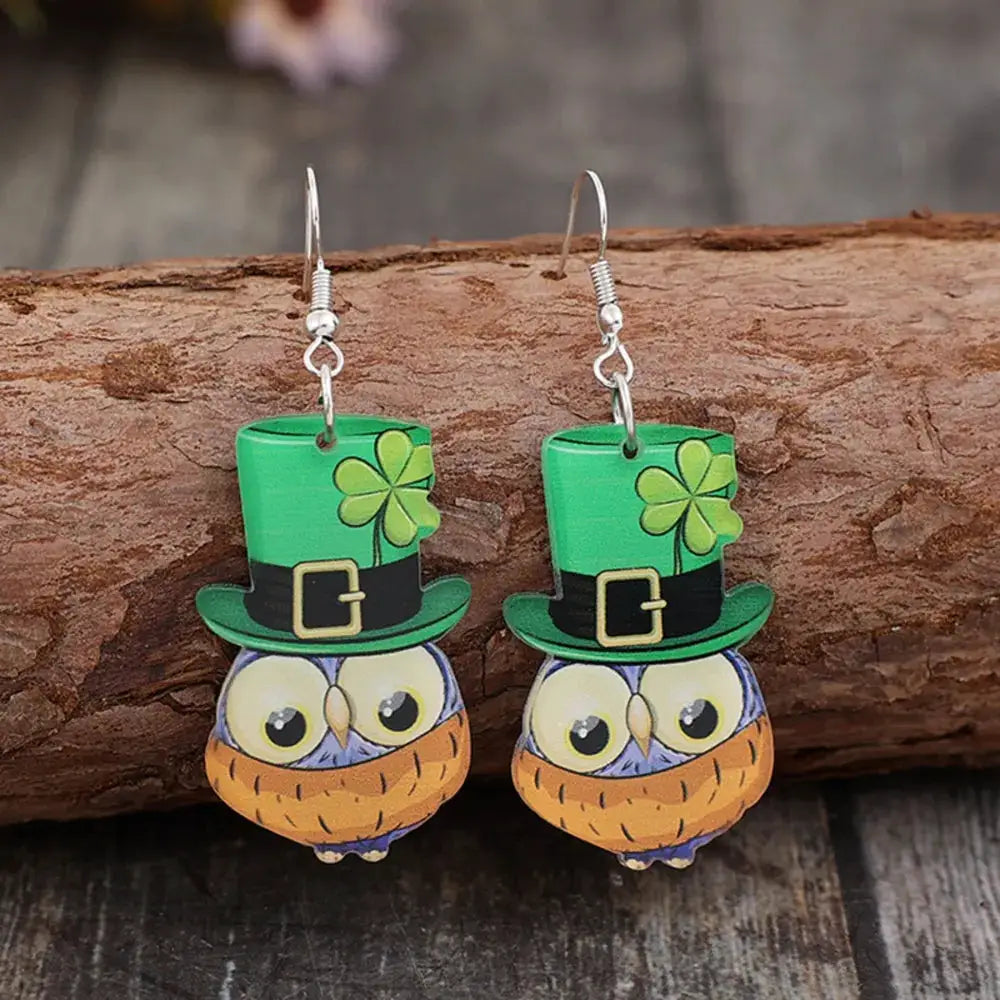 Owl Acrylic Dangle Earrings by Trendsi