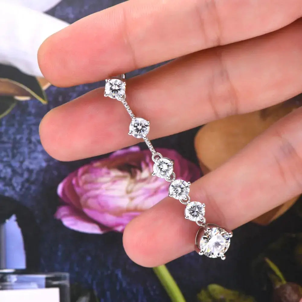 4 Carat Moissanite 925 Sterling Silver Earrings by Trendsi