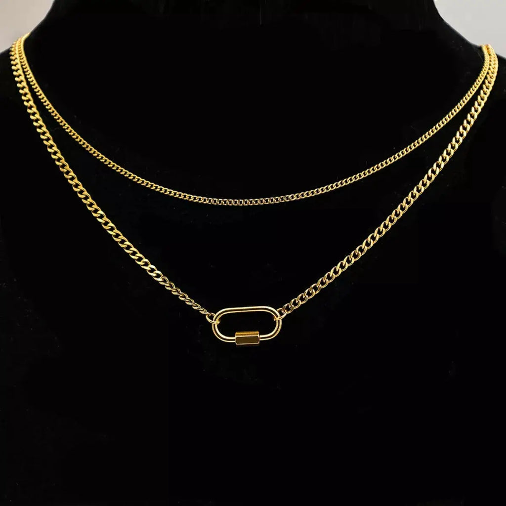 18K Gold-Plated Double Layered Necklace by Trendsi