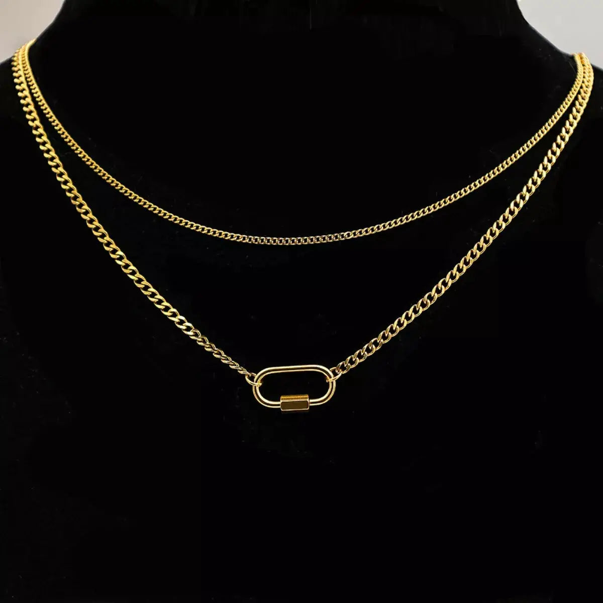 18K Gold-Plated Double Layered Necklace by Trendsi