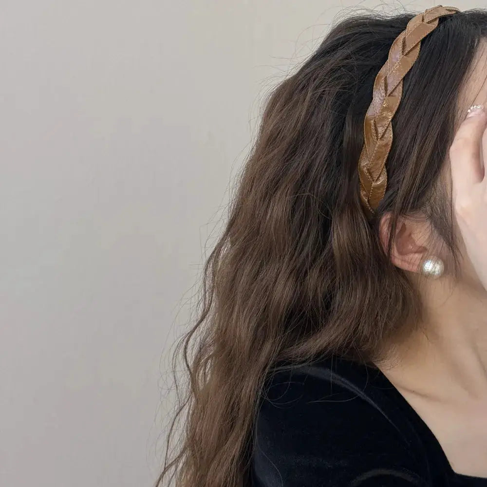 PU Leather Braided Hair Headband by Trendsi