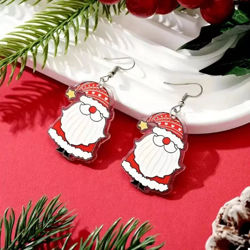 Christmas Santa Claus Dangle Earrings by Trendsi