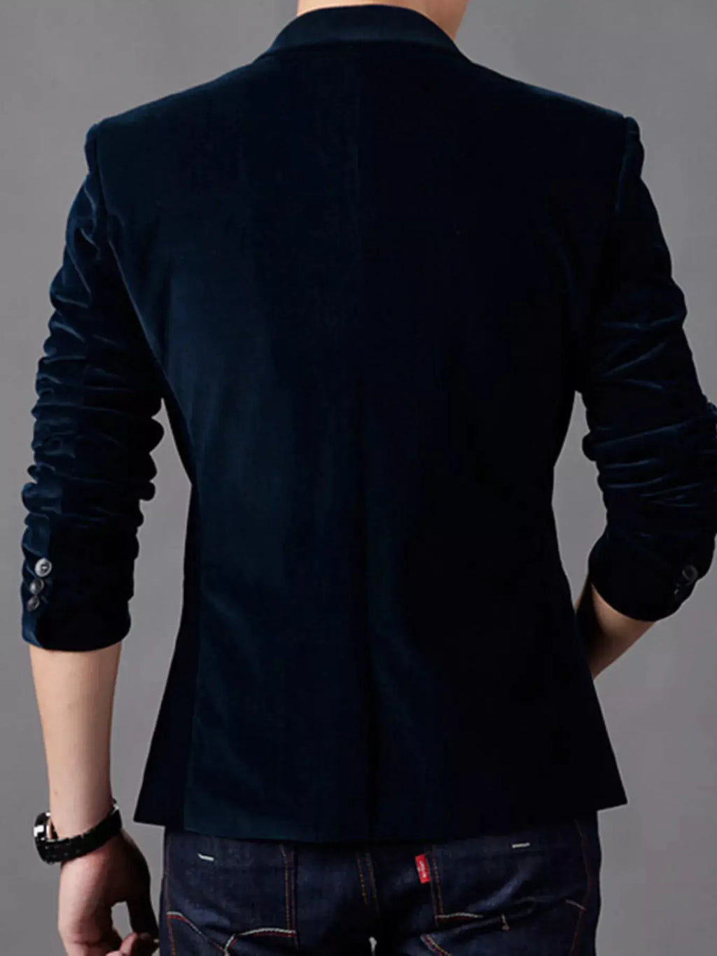 Men's Plus Size Slim Fit Velvet Blazer by Trendsi